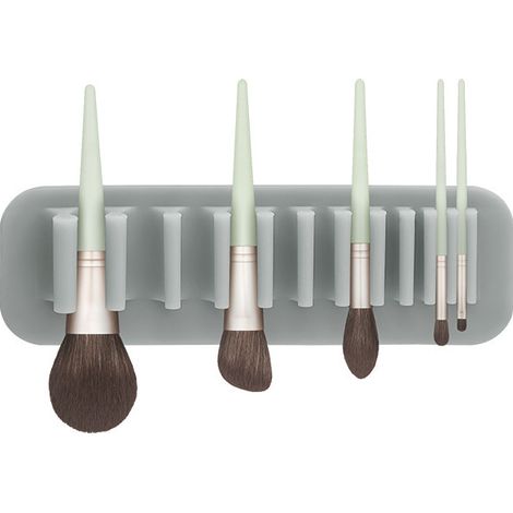 Suction Cup Makeup Brush Drying Rack - Wall - Mounted Silicone Organizer for Brushes (1/2)