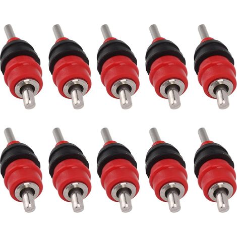 10Pcs Mamelon d'eau De Poulet Automatique, 360 Degrés Eau Potable De Volaille Poulet Canard Poule Mamelon D'arrosage Boule en Acier Rouge, pour Poulet Canards Caille (1/5)
