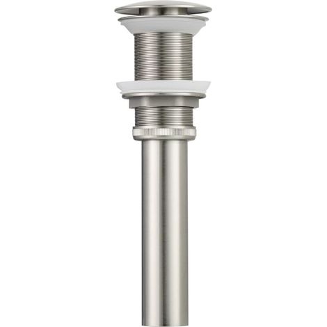BW03NA-1 G1 1/4" Siphon de lavabo design bonde pop-up en laiton sans trop-plein pour lavabo Nickel brossé (1/4)