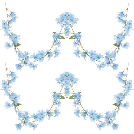 Guirlande de fleurs artificielles suspendue pour décoration de mariage, 4 pièces, bleu ciel (1/5)