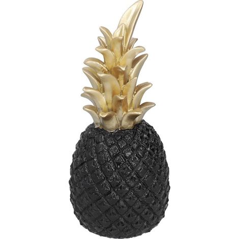 Künstliche Ananas aus schwarzem und goldenem Kunstharz, nordische Wohndekoration fürs Büro, mittlere Größe (1/5)
