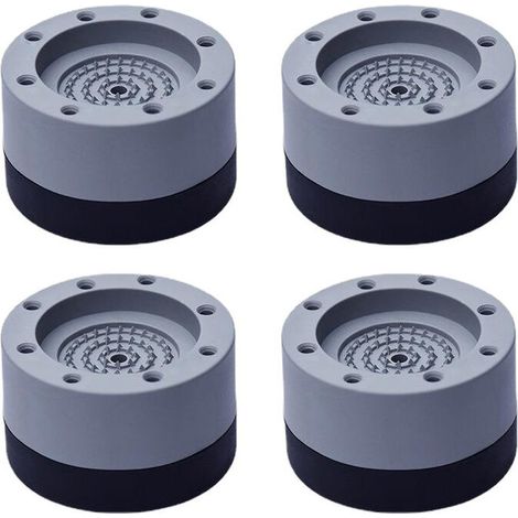 4 Pièces Patins Anti Vibration, Pieds en Caoutchouc pour Machine à Laver Coussinets Pied de Machine à Laver Tampon Anti-vibration, pour machine à laver et sèche-linge (augmentation de la haut (1/5)