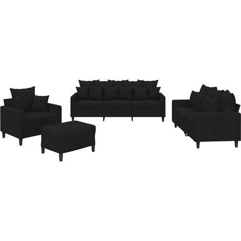 Maison Exclusive - Set di Divani 4 pz con Cuscini Nero in Velluto