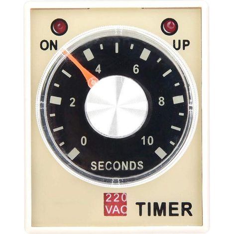 Minuterie de retard numérique, relais de temporisation de mise sous tension AH3-3 AC 220V 50/60Hz pour le contrôle automatique, la télécommande, la communication, la mécatronique(10S) (1/5)