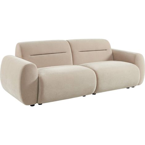 sweeek - 3-Sitzer Sofa mit Stoffbezug, Stoff, Beige (1/5)