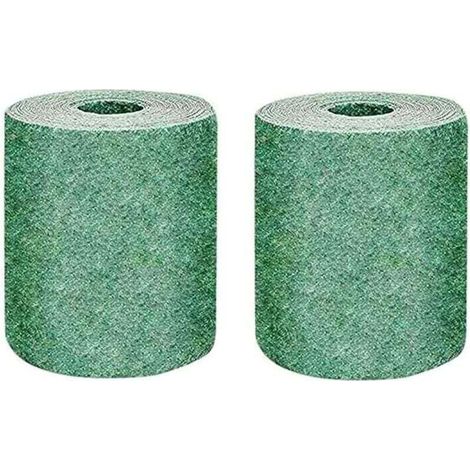 2 Pack Rouleau de tapis de semences de gazon, tapis de culture d'herbe biodégradable 10FT, tapis de semences de gazon engrais jardin pique-nique jardinage tapis de plantation de pelouse 20 × 300cm (1/5)