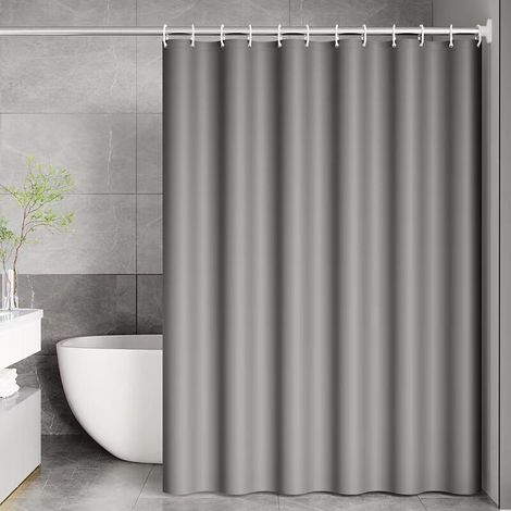 Shower Curtain,Anti Mold,Grey,Small,Polyester Fabric,Waterproof,Machine Washable Bath Curtains,80 x 180cm