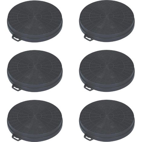 Trade-Shop Ersatz Aktivkohle-Filter Ø210mm für Bosch, Secondi Marchi, Superser, TECNIC, Viva, Whirlpool, Klarstein, KRONA Steel Dunstabzugshauben - 6 Stück