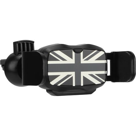 Support téléphone voiture souple pour grille d'aération, gris beige, motif Union Jack, fixation GPS de remplacement pour Mini R50 R52 F54 F60 (1/5)