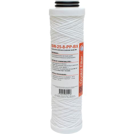 Cartouche SW-25-8-PP-BX sédiment bobinée BX 10'' - 25 µm - compatible FA10BX - Crystal Filter® (1/4)