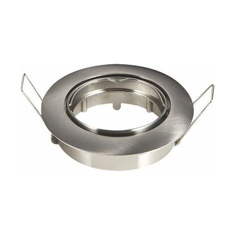 Supporto orientabile per faretti a led GU10 ad incasso tondo nichel per cartongesso nichelato (1/4)