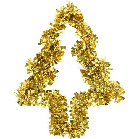Decorazione natalizia: albero di Natale da appendere, realizzato in lamina d'oro, 30 cm. (1/3)