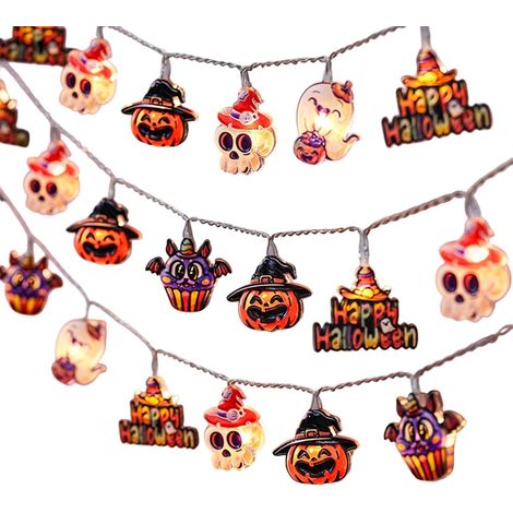 Guirlande lumineuse Halloween 3m, motifs décoratifs – étanche, alimentation par pile, idéale pour fêtes et décoration automnale intérieur/extérieur (1/5)