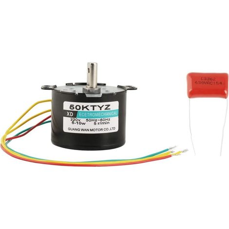 AC 220 (V) 5RPM 10RPM 15RPM 30RPM 50RPM Moteur synchrone à basse vitesse, moteur électrique à faible bruit 6-10W pour machines industrielles, lave-vaisselle, équipement de sport(50 tours par minute) (1/5)