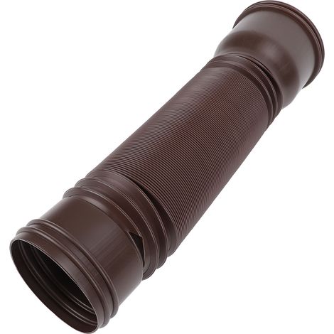Rallonge de descente de gouttière flexible extensible en PE pour évacuation des eaux pluviales, ronde et marron, pour villa extérieure. (1/5)