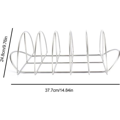 Support de barbecue en acier inoxydable, grille à côtes levées, support antiadhésif pour steaks de bœuf, accessoire de barbecue pour pique-nique en plein air (1/5)
