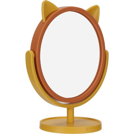 Miroir de maquillage ajustable orange, petit miroir exquis et pratique, flexible et mignon, idéal pour maison et chambre d'étudiant. (1/5)