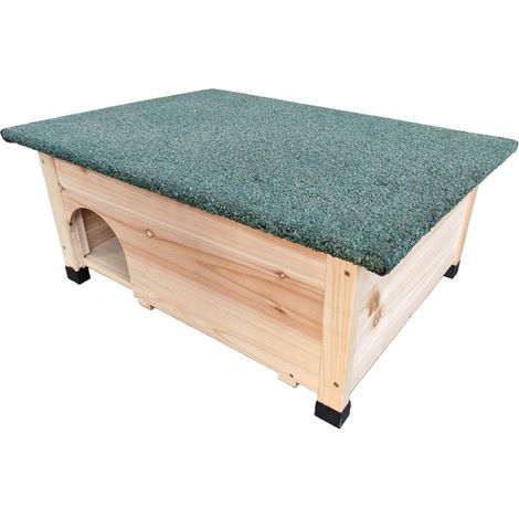 Relaxdays Igelhaus mit Boden, Labyrintheingang & wetterfestem Dach, Holz, HxBxT: 25 x 57 x 44 cm, Igelhäuschen, natur (1/5)