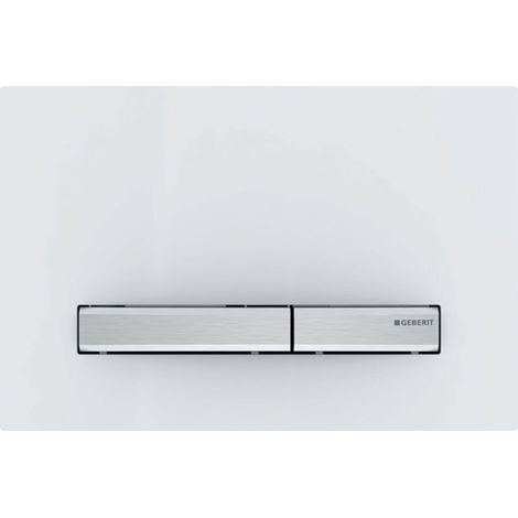 Placca Geberit Sigma50 Square Bianco / Cromato Doppio Tasto 115.788.11.2 Bianco (1/10)