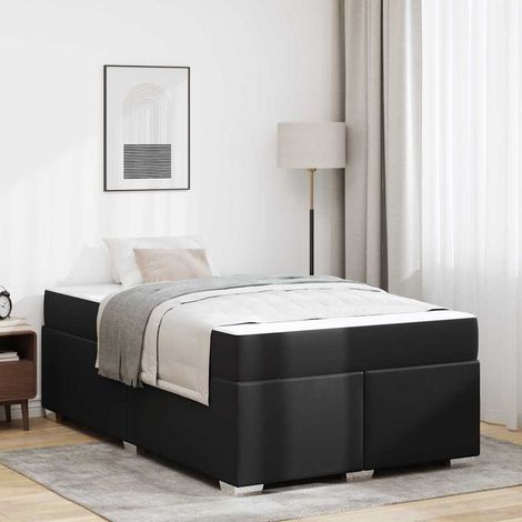 vidaXL Struttura del letto Nero 120 x 190 cm Pelle sintetica (1/5)