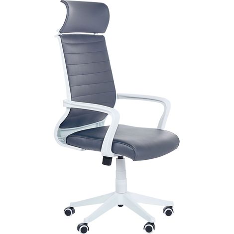 Office Chair LEADER Faux Leather Grey (1/5)