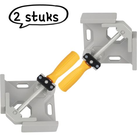 Lot de 2 serre-joints d'angle en bois, positionneur multifonctionnel pour aquarium, cadres photo et assemblages, argent (1/5)