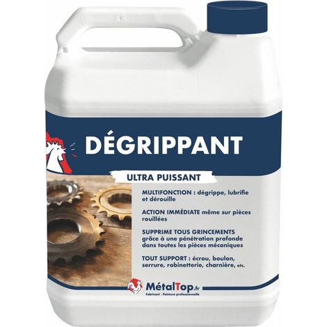 Metaltop – Dégrippant incolore 1 L – Lubrifiant pénétrant pour pièces bloquées – Protection jusqu'à 12 ans – Application facile avec pinceau ou pistolet