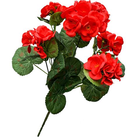 1 fleur artificielle pour décoration extérieure, géranium en soie, fausse plante pour décoration de table, rouge, mariage, jardin, maison (1/5)