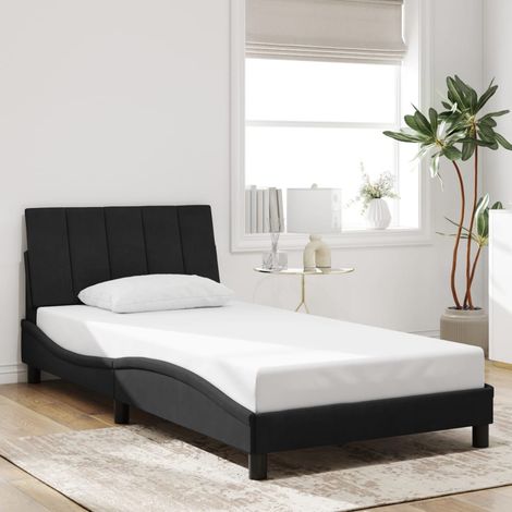Estructura de cama sin colchón Hanko terciopelo negro 100x200 cm vidaXL (1/5)