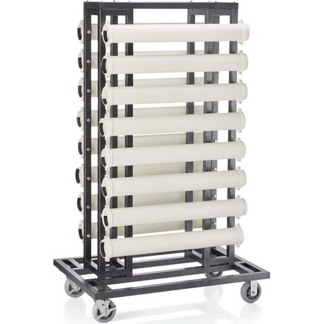 Chariot de transport pour poteaux jusqu'à Ø 10 cm 120 x 80 x 193 cm acier époxy PVC - Was Germany (1/2)