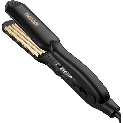 Fer a Gaufrer Les Cheveux Céramique Fer à Boucler Hair Crimper Lisseur, Température Réglable, Arrêt Automatique (1/5)