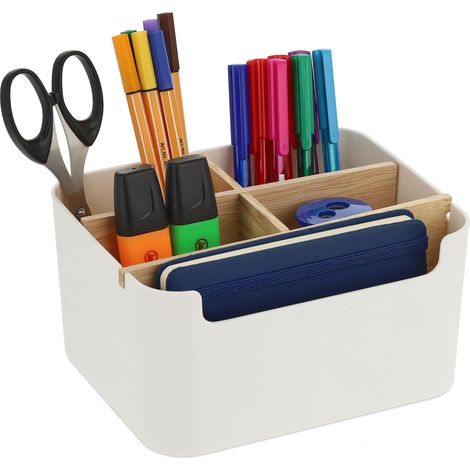 Organizacion de escritorio con 5 compartimentos