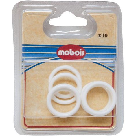 MOBOIS - Anneau plastique blanc d.30 blister de 10