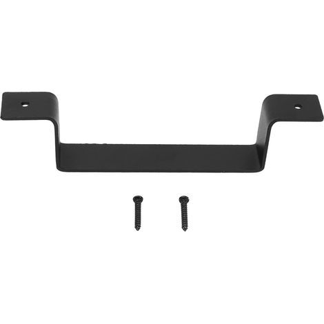 Poignée de porte noire en acier au carbone, angle droit, pour grange, maison, armoire, remise (1/5)