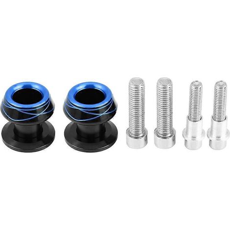 Support universel CNC pour bras oscillant moto – Vis de slider bleues pour 8mm/10mm, visserie de béquille de swing arm. (1/4)