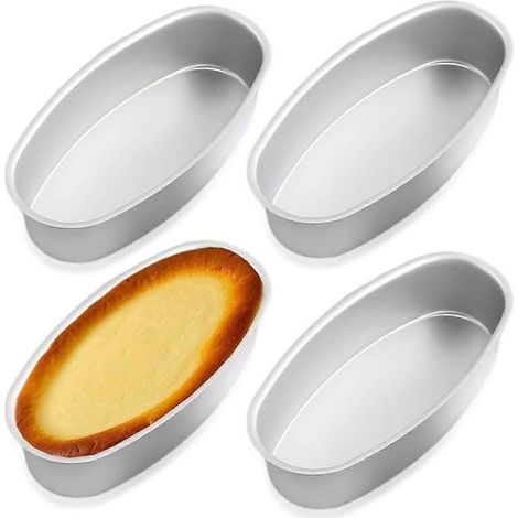 4 pièces ovale moule cheesecake antiadhésif Breads pain aluminium four cuisson moule gâteau cheesecake Tiramisu