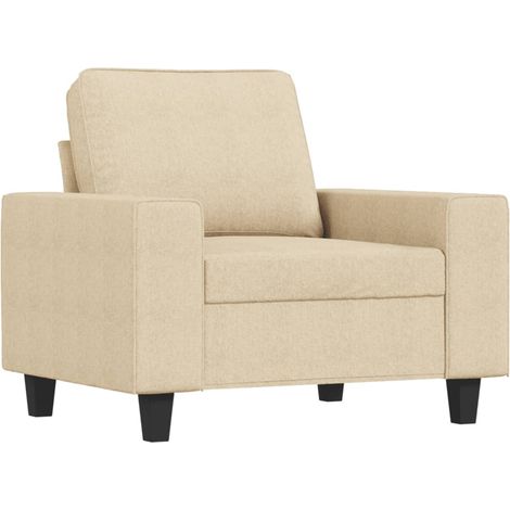 Fauteuil de Salon，Chaise，Fauteuil Crème 60 cm Tissu CFW728013 (1/5)