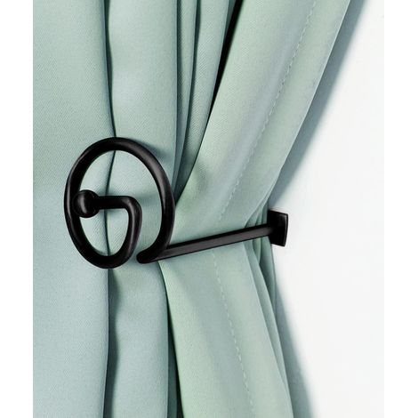 Lot de 4 embrasses de Rideaux décoratives en métal Noir pour Rideaux (1/5)