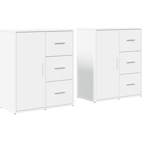 Credenza buffet cassettiera mobile contenitore organizer cucina soggiorno soggiorni set da 2 60 x 31 x 70 cm pannelli compositi bianco 020036675