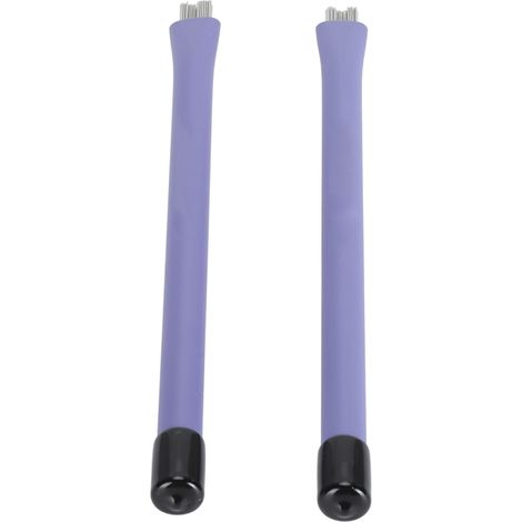 Lot de 2 balais de batterie rétractables en acier avec manche en caoutchouc, style jazz, violet (1/5)