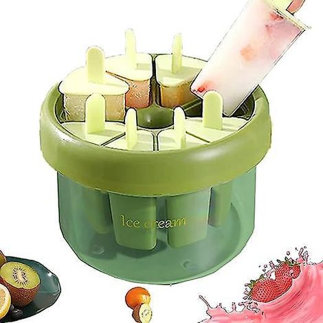 (vert) Moules  Popsicle, Moules  Popsicle Rutilisables, Moules  Popsicle Diy, Moules  Popsicle Avec Btons, 8 Btons De Crme Glace Grille Avec Moule (1/5)