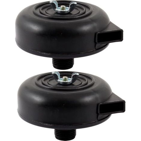 2 Stück schwarze Abluft-Kompressorfilter mit Gewinde, 16 mm (1/4)