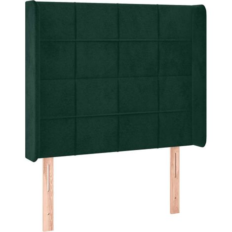 Testiera  Testata del letto ad Orecchio Verde Scuro 93x16x118/128 cm in Velluto (1/5)