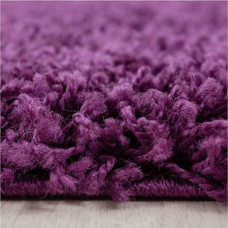 Tapis uni shaggy rond Bright Violet Ø 200 (1/5)