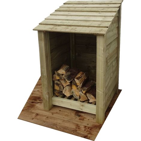 Wooden log store (W-79cm, H-126cm, natural light-green finish)