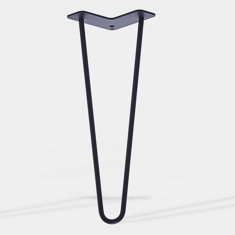 Lot de 4 pieds de meuble double fil modèle incliné noir mat hauteur 50 cm