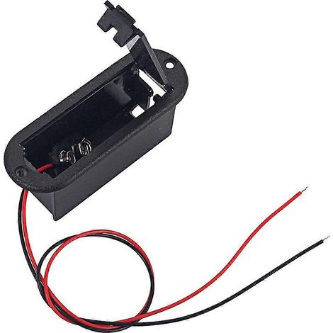 Boîtier porte-piles professionnel 9V pour micro actif de guitare ou de basse, avec câble d'alimentation (noir)-Black (1/4)
