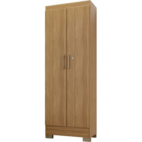 Armoire Multifonctions Chêne 2 portes 5 Niches L 63 H 180 P 35 cm