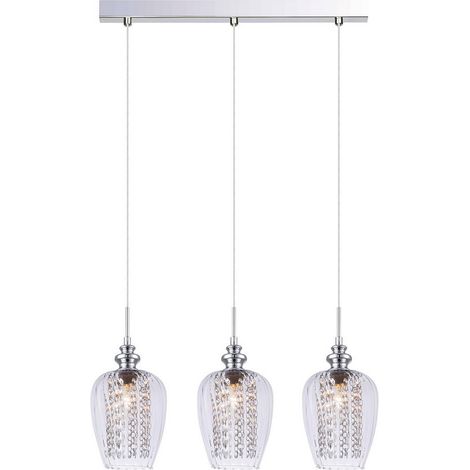 Lustre suspendu Italux Pirita 3xE14 cristal chromé