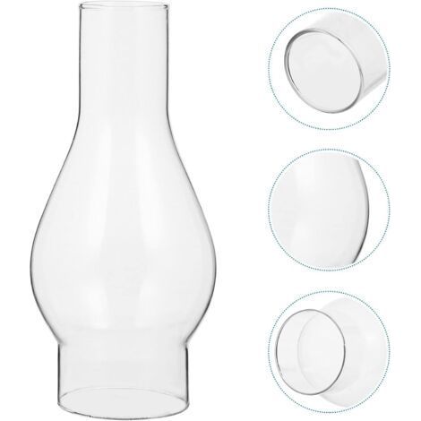 Abat-jour en Verre Transparent pour Lampe à Huile, Cheminée en Verre de Lampe à Pétrole, Abat-jour pour Lampe Kérosène, Accessoires Remplaçables (16.5cm) (1/5)